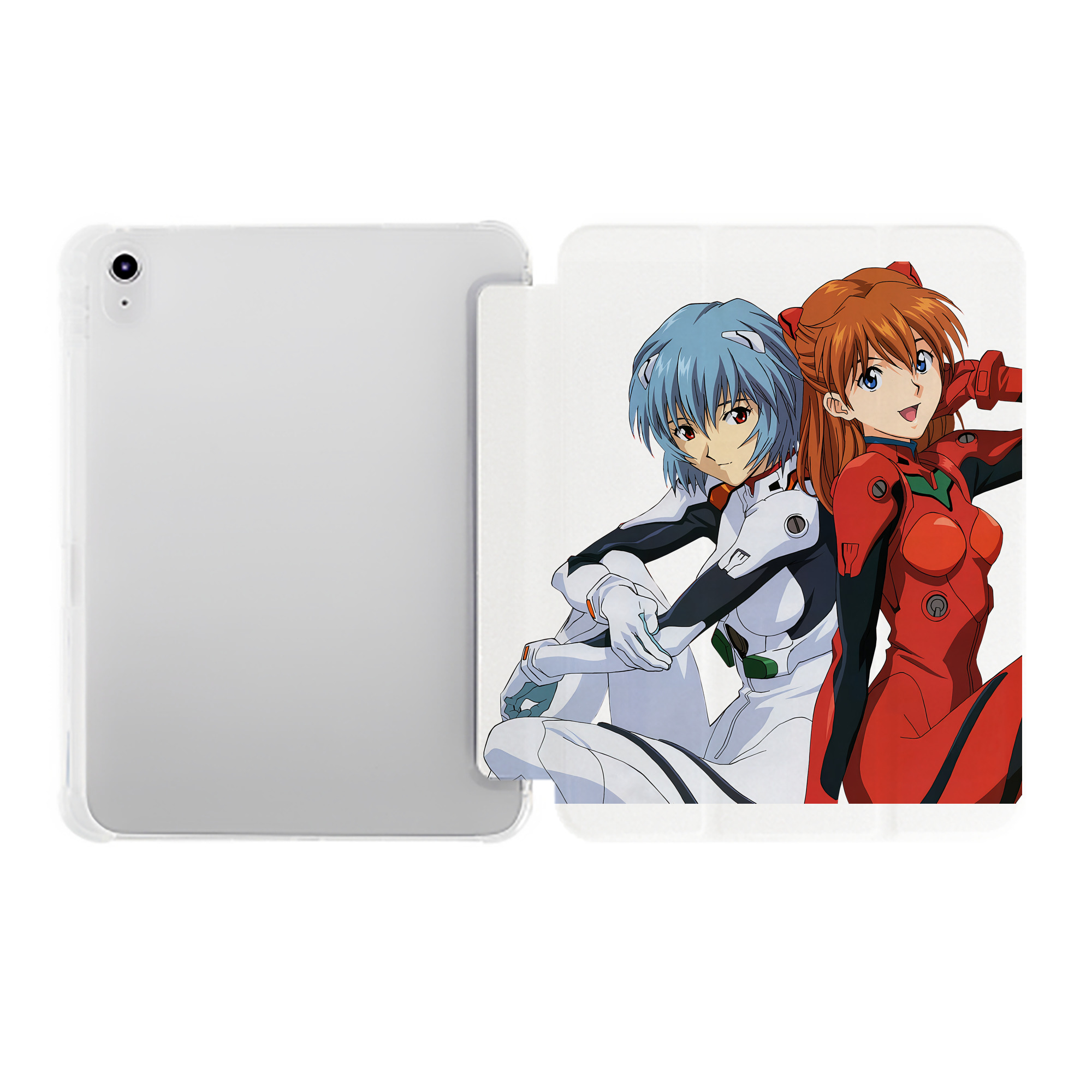 （画像用） EVA 新世紀エヴァンゲリオン IPad ケース ペン収納付き 三つ折りスタンド PUレザー×シリコン 対応機種9.5/10.5/10.9インチ